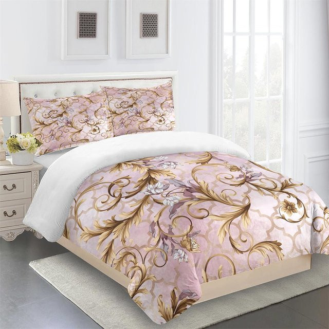 Lodestar 3-teiliges Bettwäsche-Set mit geometrischem Design in Schwarz, Gold und Pink aus Mikrofaser, B/H: 240 x 220 cm - Bild 1