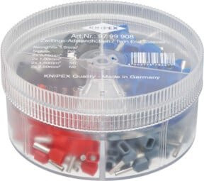 Knipex 97 99 908 Sortimentsboxen mit 200 Twin-Aderendhülsen, 4-teilig, mehrfarbig - Bild 1