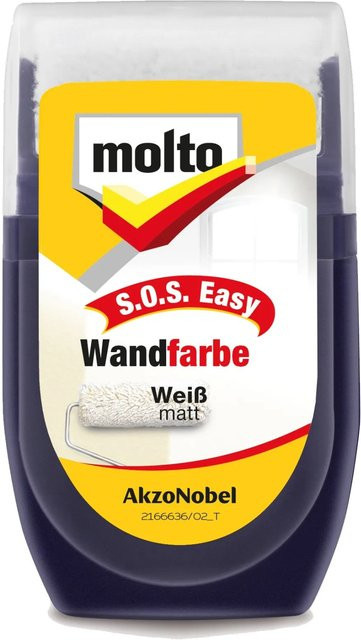 Molto S.O.S. Easy Wandfarbe Ausbesserungsfarbe Weiß-Matt 30 ml - Bild 1
