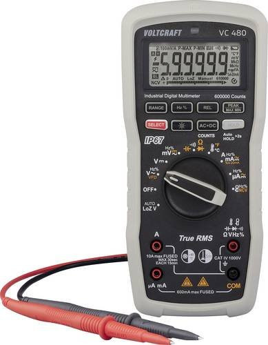 Voltcraft VC 480 Digital-Multimeter grau, wasserdicht IP67, LoZ CAT IV 1000V, kalibriert nach ISO, 600000 Counts - Bild 1
