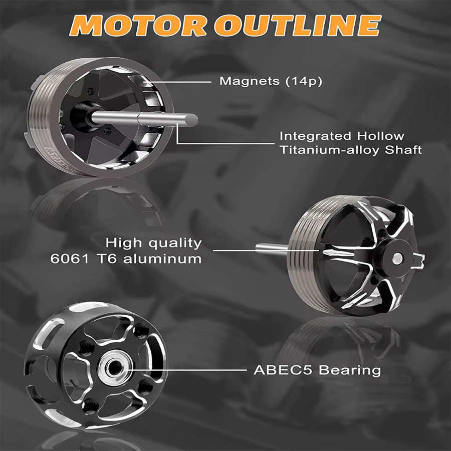 OGRC C2822 Outrunner Bürstenloser Motor 1400KV, RC Modelle, Metall, Schwarz - Bild 6