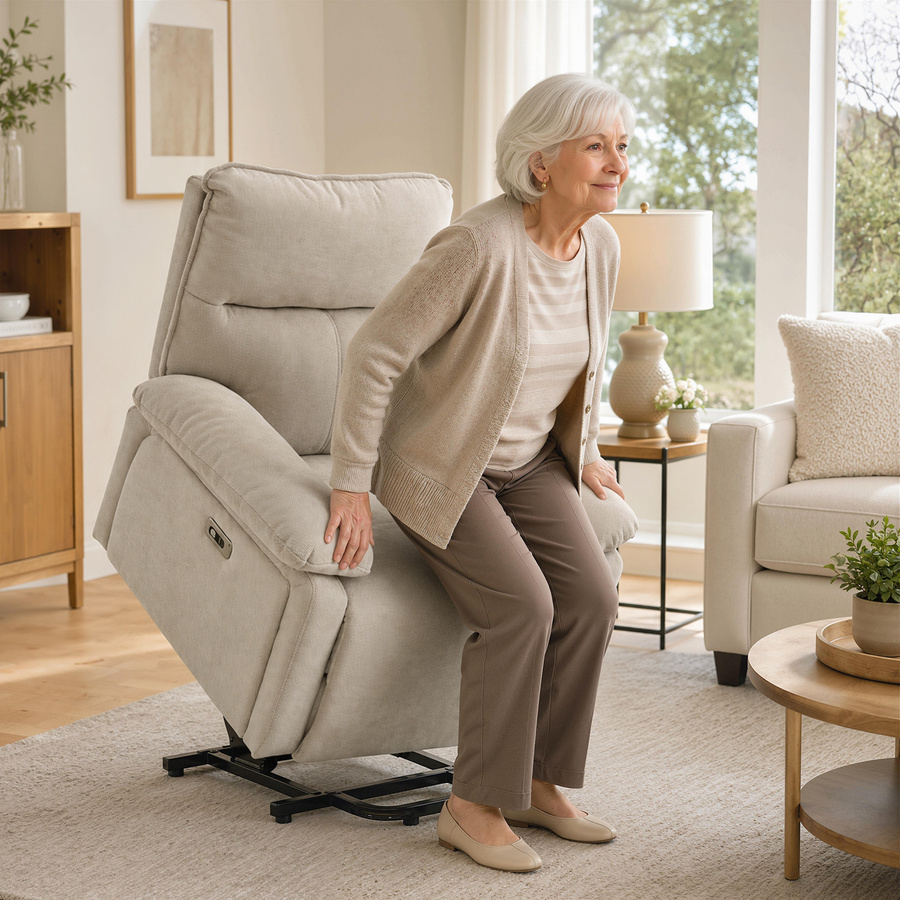 HOMCOM Elektrischer Relaxsessel mit Aufstehhilfe und Vibrationsmassage in Cremeweiß mit Liegefunktion, Wärme und USB-Anschluss für dein Wohnzimmer - Bild 2