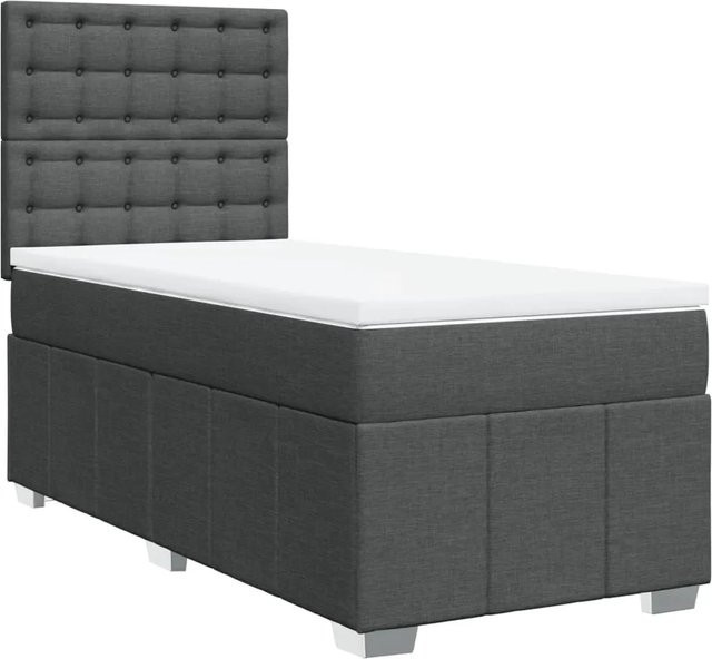 vidaXL Boxspringbett mit Matratze Hybrid Dunkelgrau B/T/H: 80 x 200 x 140,5 cm - Bild 1