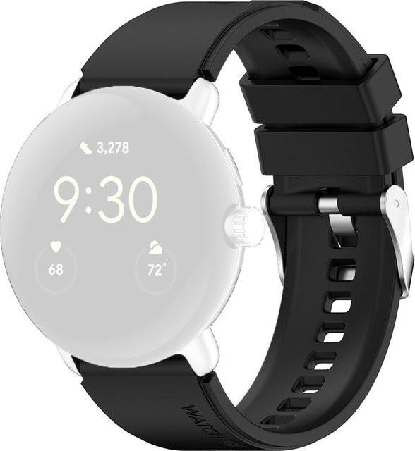 Techsuit Uhrenarmband Silikon, 22mm, Schwarz, Unisex - Bild 1