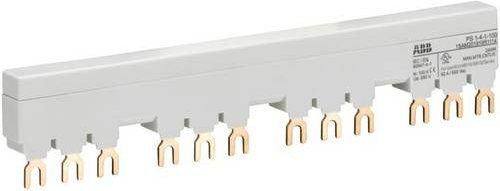 ABB PS1-4-1-100 3-Phasen-Sammelschiene für 4 MS116 / MS132, 100A, 16mm², Farbe: Weiß - Bild 1