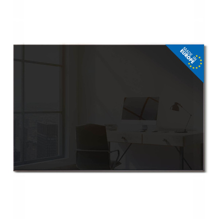 banjado Glas Magnettafel Tiefschwarz, rahmenlos, Querformat, B: 120 cm, H: 80 cm