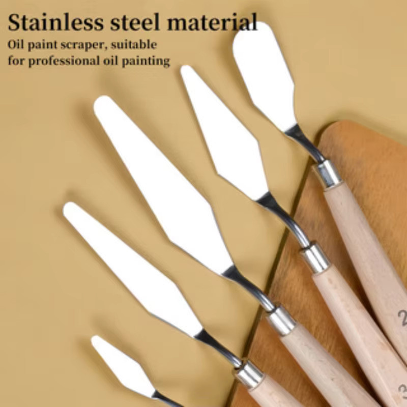 5-teiliges Set Malspachtel und Spachtelmesser für Ölgemälde und Holzlackierungen - Bild 2