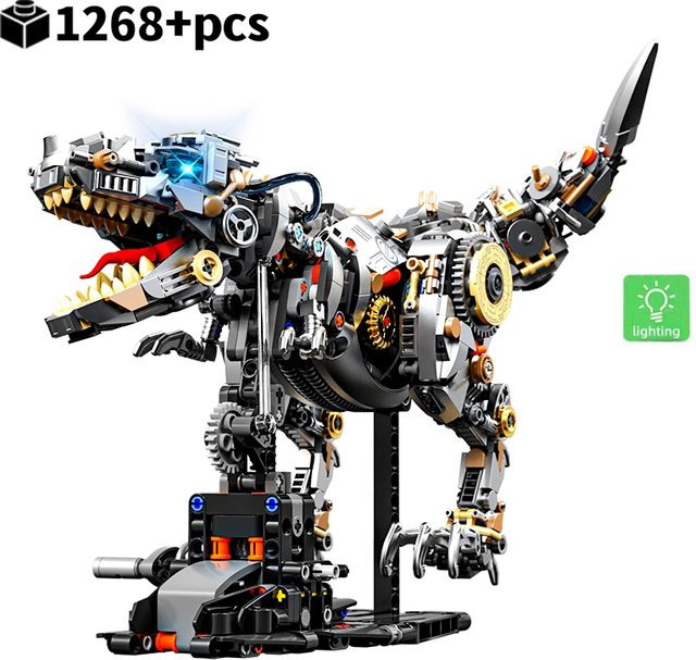 GSF Jurassic Mechanische Dinosaurier-Bausteine T-Rex, Bausatz, leuchtend - Bild 1