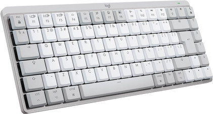 Logitech MX Mechanical Mini for Mac kabellose mechanische Tastatur mit Tactile Quiet Schaltern, Bluetooth LE, QWERTY US International, Pale Gray - Bild 1