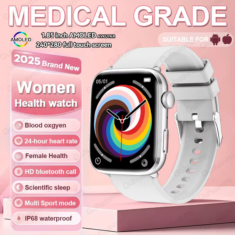 KAVSUMI Smartwatch, Grau, Silikon, 44 mm, Damen - Bild 7