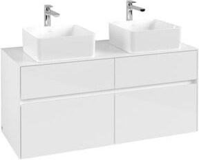 V&B Waschtischunterschrank Collaro in Glossy White für 2 Waschbecken, B/T/H: 120 x 54,8 x 50 cm - Bild 1