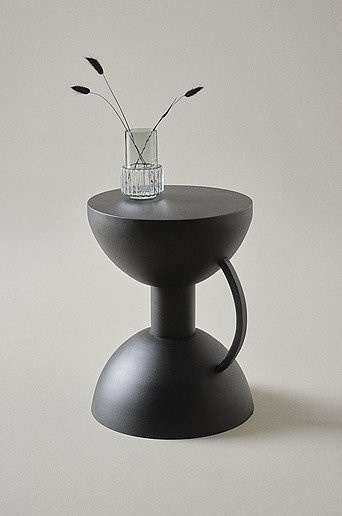 Jotex Beistelltisch STRATFORD in Schwarz Matt aus Metall, Durchmesser: 38 cm, Höhe: 51 cm - Bild 1