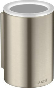 Hansgrohe Axor Universal Circular Zahnputzbecher aus Glas für die Wandmontage, Farbe: Silber, Durchmesser: 7,6 cm, Höhe: 11,4 cm - Bild 1