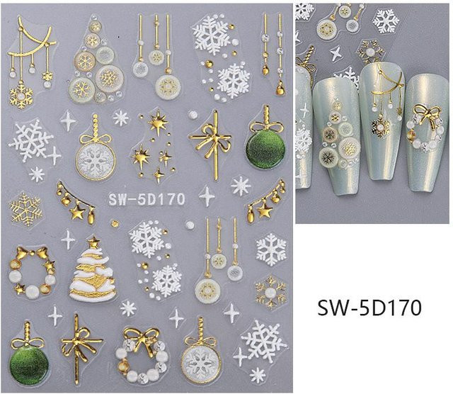 XYNN Nail Art Aufkleber Schneeflocken, Glänzend, Unisex - Bild 1