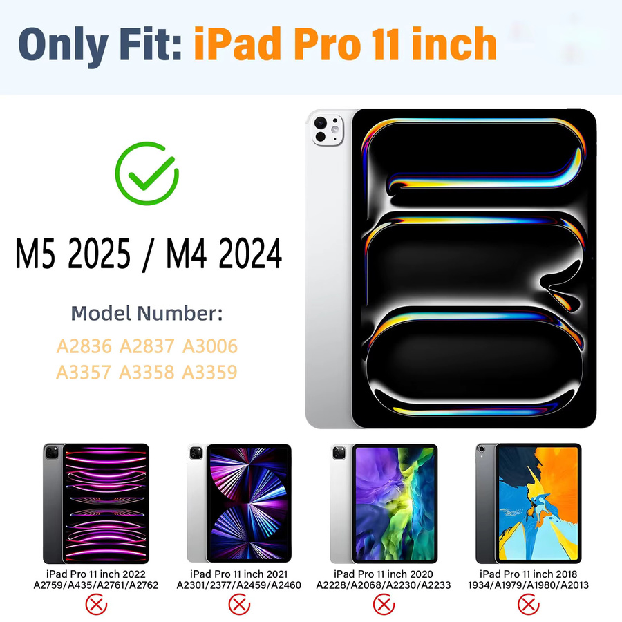 Tzion Slim Stand Soft Back Shell Smart Cover Hülle für iPad Pro 11 Zoll M5/M4 2025/2024 (6./5. Generation, Grün) - Bild 6
