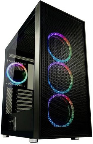 LC Power LC-802B-ON Midi-Tower PC-Gehäuse in Schwarz mit USB-C und USB-A Anschlüssen - Bild 1