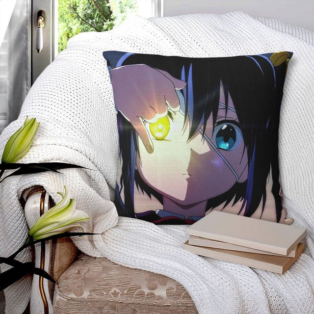Quadratischer Kissenbezug mit Anime Rikka Takanashi Motiv, Mehrfarbig, Breite: 30,0 cm, Breite: 30,0 cm - Bild 1