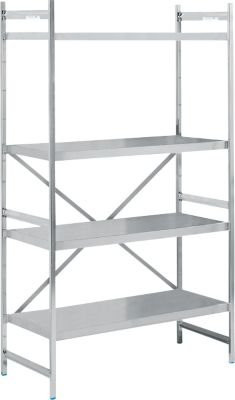 Köhler Grundregal aus Edelstahl in Silber mit geschlossenen Böden und Rückwand, B/T/H: 120 x 60 x 200 cm - Bild 1