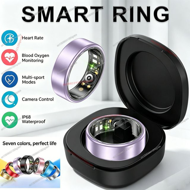 Ola Esporte Smart Ring für Damen und Herren in Bunt mit Blutdruck- und Herzfrequenz-Überwachung, IP68 wasserdicht und über 100 Sportmodi - Bild 1