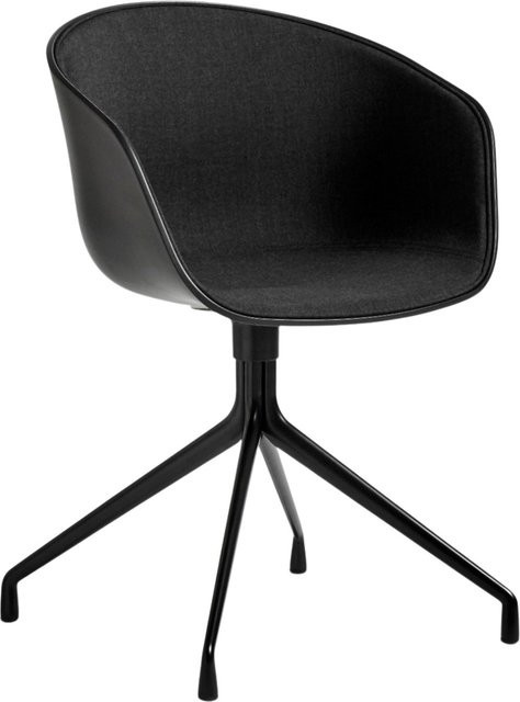 HAY About A Chair AAC 20 Drehstuhl mit Armlehnen in Schwarz aus Kunststoff und Aluminium mit mattem Finish - Bild 1
