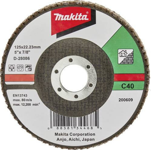 Makita Fächerschleifscheibe Durchmesser 125 mm Körnung 40 Multicolour - Bild 1