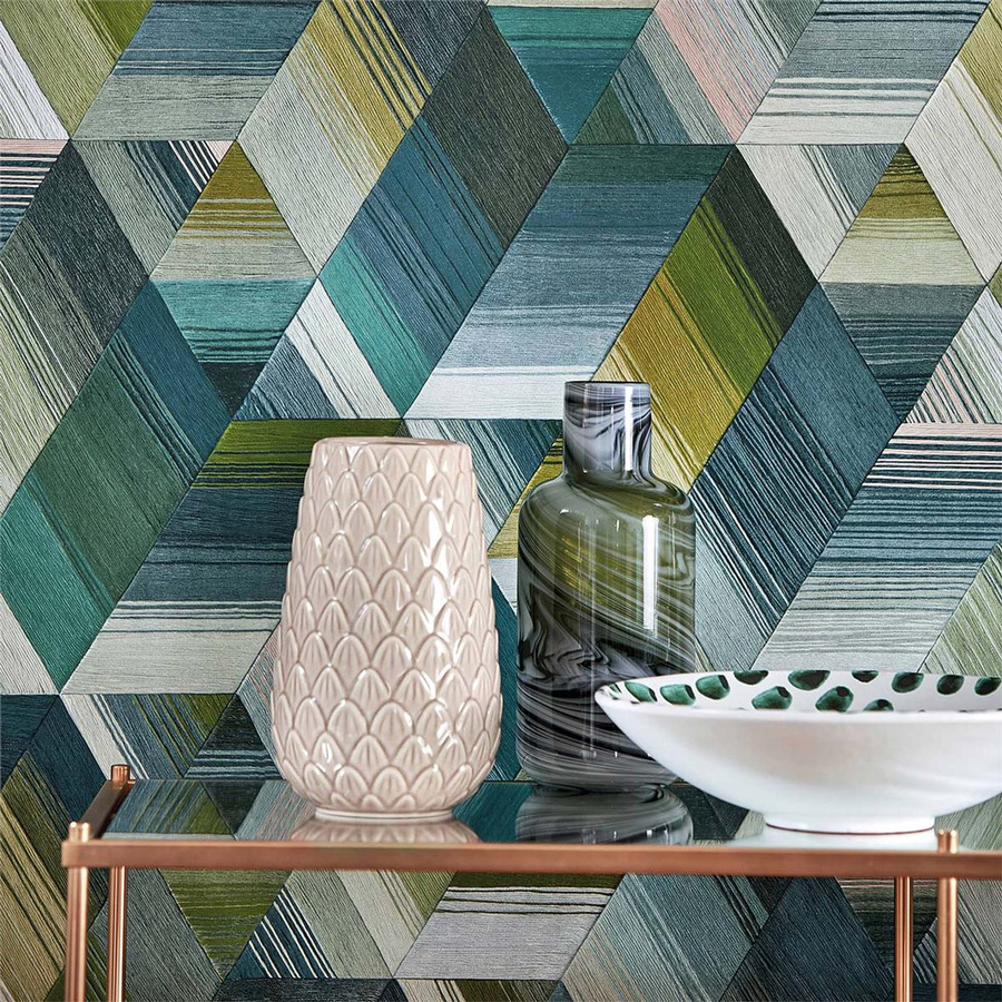 Harlequin Tapete Arccos in Emerald und Blush in Grün und Pink - Bild 1