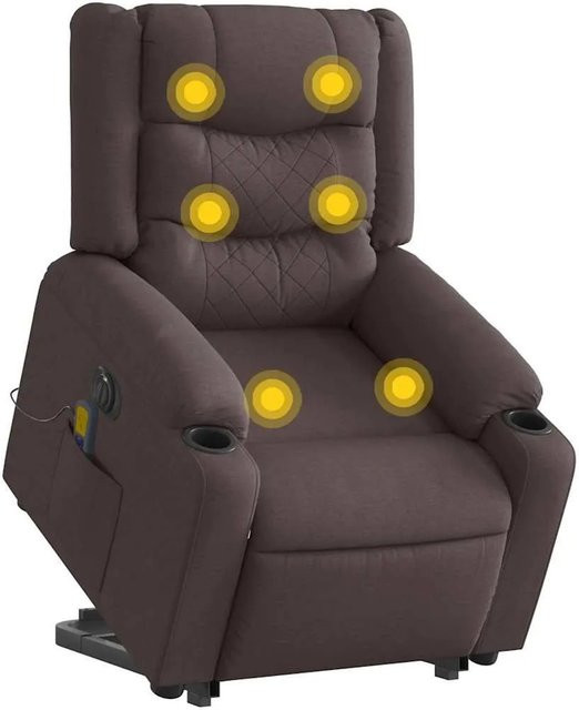 vidaXL Elektrischer Massagesessel mit Aufstehhilfe in Dunkelbraun aus Stoff - Bild 1