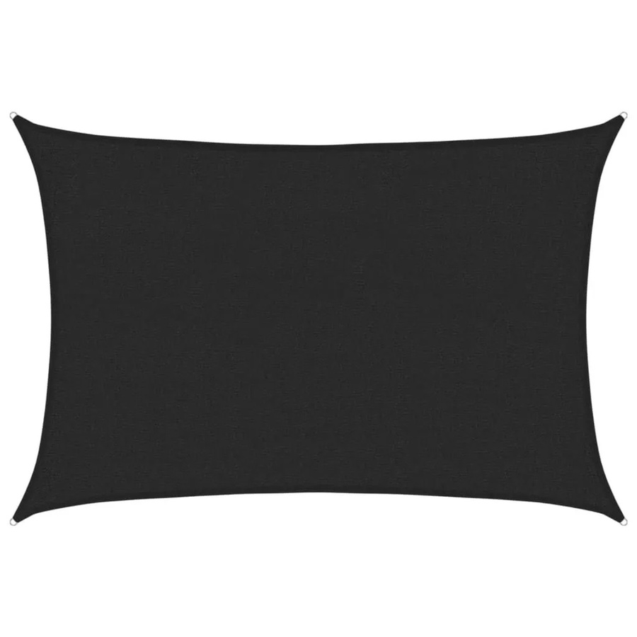 vidaXL Sonnensegel aus HDPE in Schwarz, Rechteckig, B x T: 200 x 250 cm - Bild 2