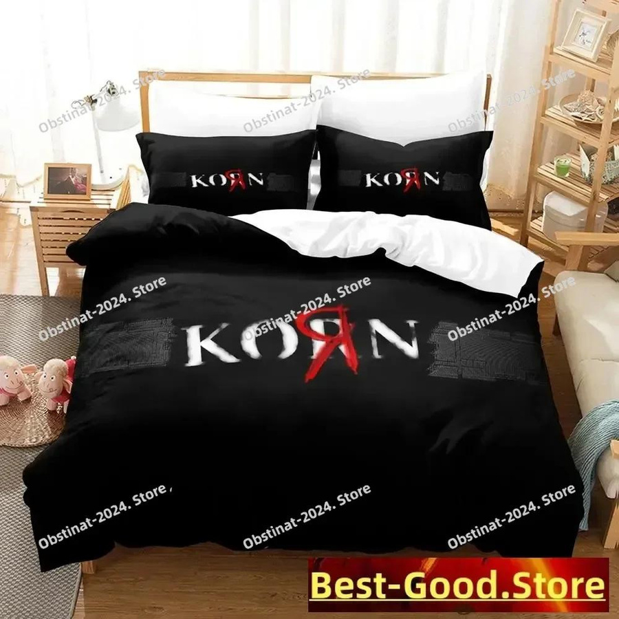 Korn Rock Bettwäsche Set mit Kissenbezug, bedrucktes Bettwäsche Set für Schlafzimmer, Single, B: 140 cm, L: 210 cm - Bild 2