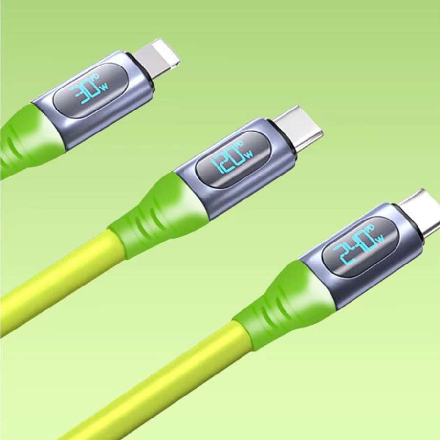 240 W USB-C Schnellladekabel aus Silikon mit Digitalanzeige und PD Flash Ladefunktion für dein Mobiltelefon - Bild 5