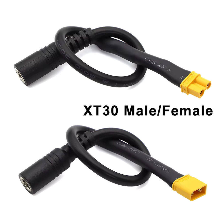 JCD Adapterkabel XT60 XT30 zu DC 5,5x2,1mm Stecker Schwarz - Bild 2
