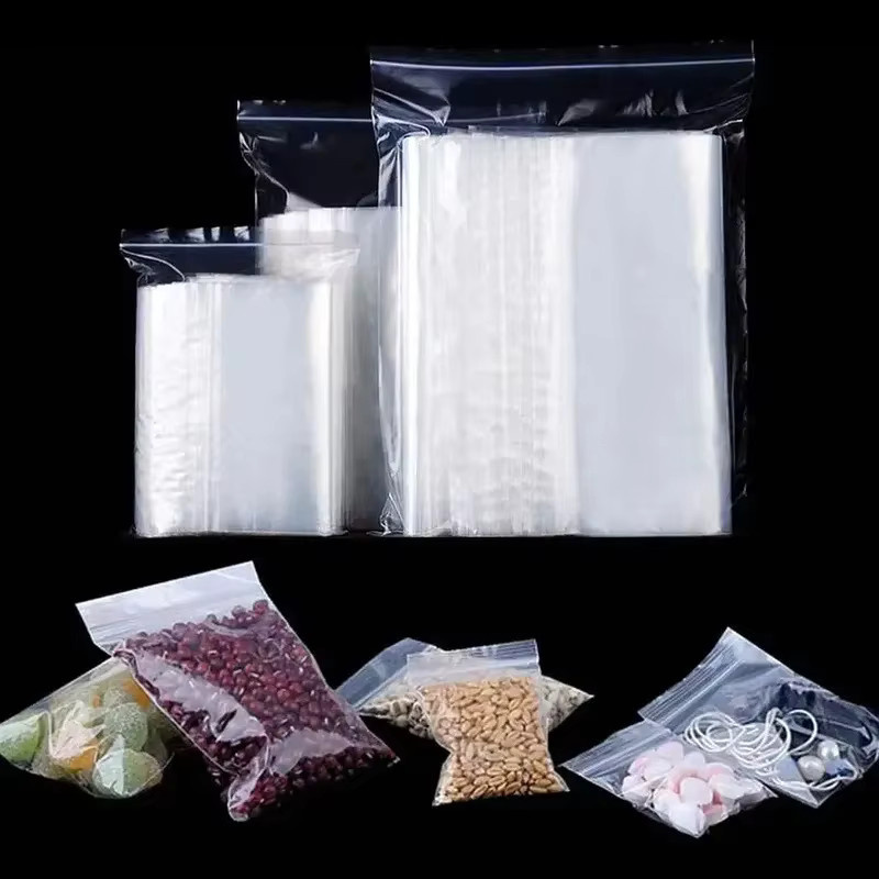 Transparente wiederverschließbare Kunststoff-Aufbewahrungstaschen mit Reißverschluss für kleine Lebensmittelverpackungen, 100 Stück - Bild 3