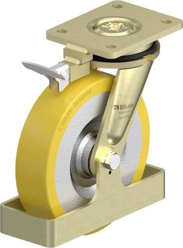 Blickle Schwerlast-Lenkrolle LS-SETH 200K-RI4-FS in Silber mit 200 mm Rad-Durchmesser und 1000 kg Tragfähigkeit - Bild 1