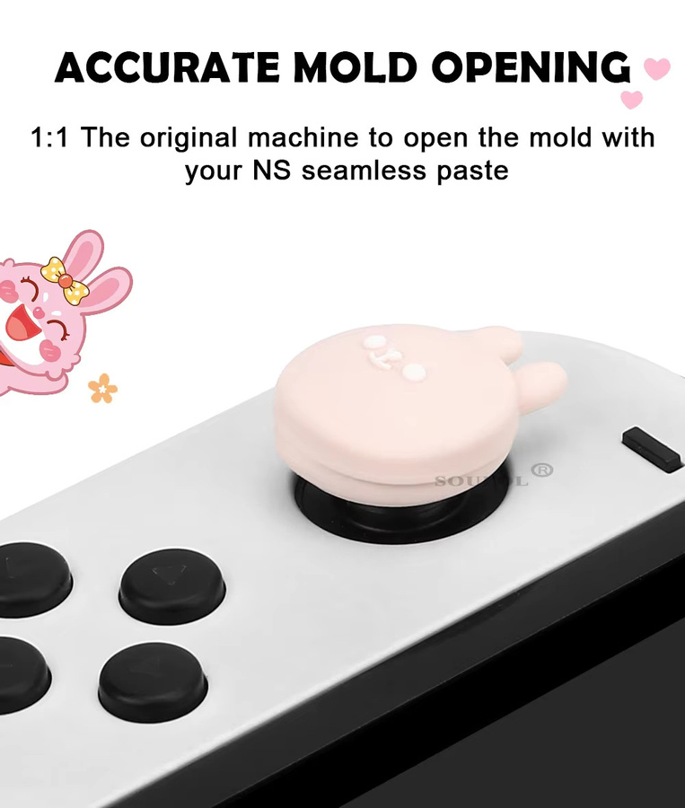 MBCHIPSTAR 4er-Set Silikon Joystick-Abdeckungen in Blumen-Design für Nintendo Switch OLED, Lite und Joycon Controller - Bild 3