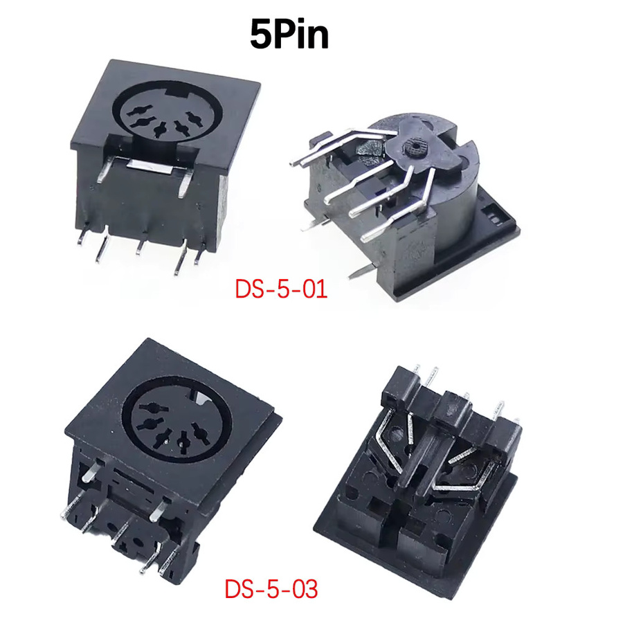 ChengHaoRan 2 Stück Mini-DIN-Buchsen für Tastatur, Maus oder MIDI, PCB-Montage, Farbe: Schwarz - Bild 3
