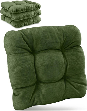 Beautissu HighLux SK Stuhlkissen 4er Set Dunkelgrün B/T/H: 40 x 40 x 8 cm