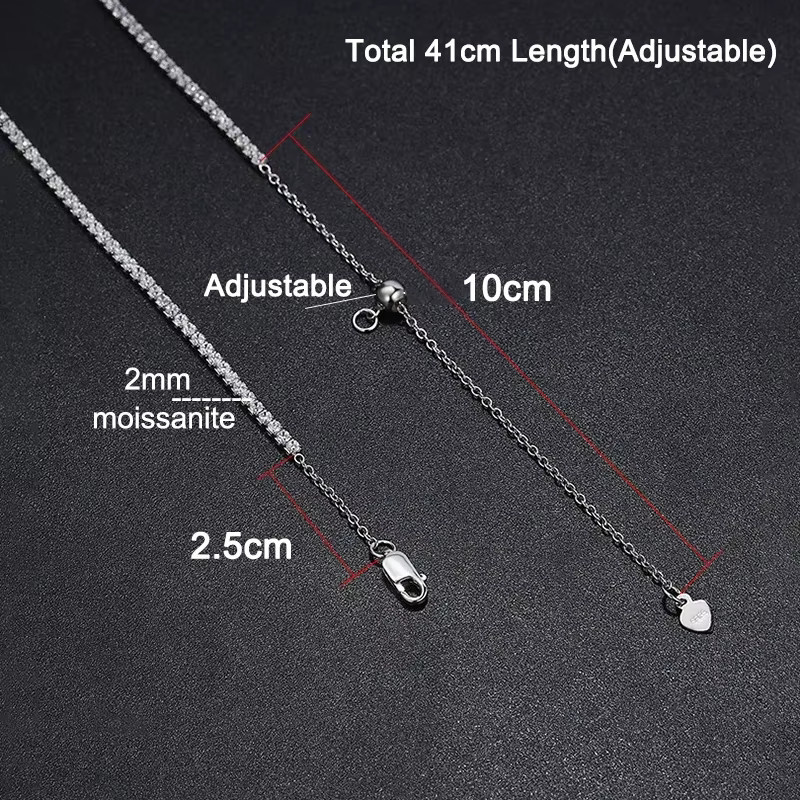 ROBUKF Halskette Moissanit, 925 Silber, vergoldet, Damen - Bild 4
