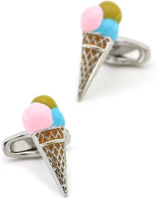 Binchi Outdoor Product Manschettenknöpfe, Eiscreme-Design, Messing, Herren, Mehrfarbig - Bild 1