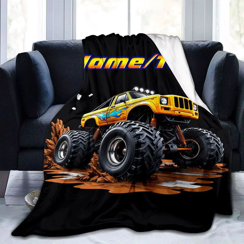 Personalisierte Flanelldecke von ZIZ in Schwarz für Sofa, Bett und Reisen - Bild 5