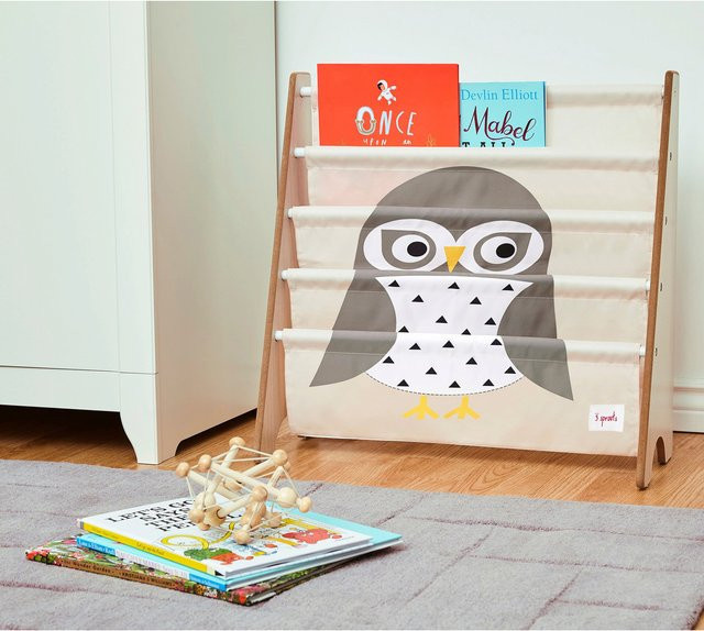 3 Sprouts Bücherregal für Kinder mit Tiermotiv in Grau, B/H/T: 60,0 x 26,0 x 26,0 cm - Bild 1