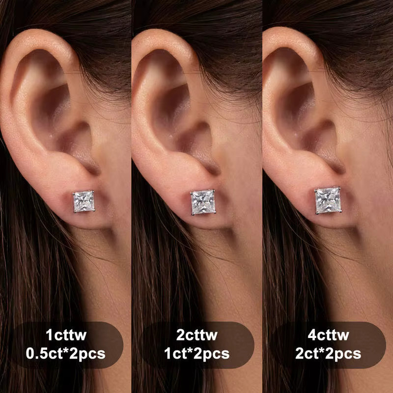 JoyceJelly Ohrstecker, 925 Silber, Moissanit, Unisex - Bild 4