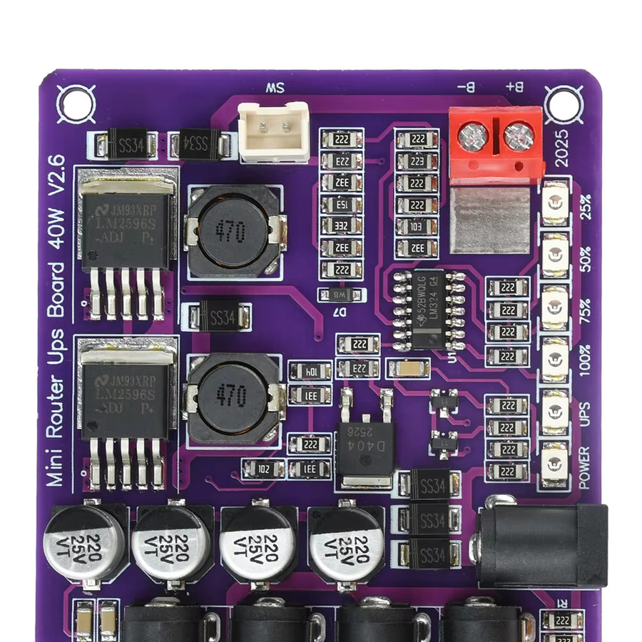 Aideepen CA-403S 40 W unterbrechungsfreie Stromversorgungsplatine, 12,6 V Batterieladeplatine mit 4-Kanal-Ausgang für Router-Backup-Stromversorgung - Bild 4