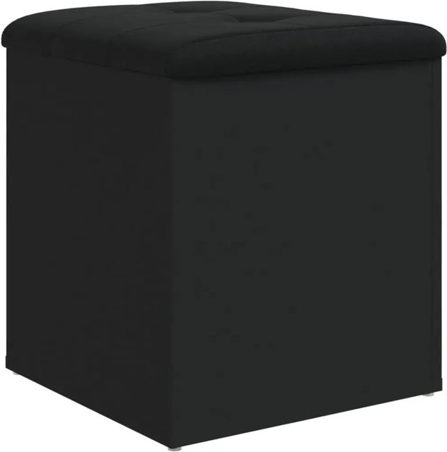 vidaXL Sitzbank mit Stauraum in Schwarz aus Holzwerkstoff mit Kunstleder, B/T/H: 42 x 42 x 45 cm - Bild 1