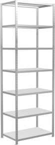 Schulte Grundregal Steckregal MULTIplus250 mit 7 Fachböden und Kreuzstrebe, Farbe: Lichtgrau, B/T/H: 300 x 100 x 60 cm - Bild 1