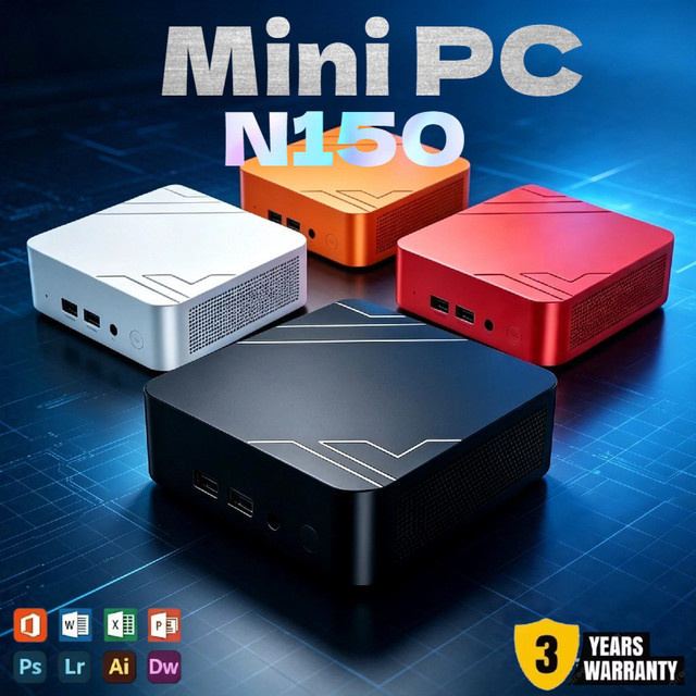 Leichtgewichtiger Mini-PC mit Intel Core N150, 16GB RAM und 512GB bis 2TB SSD, WiFi 6 und Bluetooth 5.2 für 4K-Video und Gaming - Bild 1