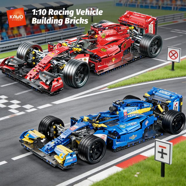 KAVOWORLD Rennwagen, Baustein-Set, 1:10, Rot/Blau, ab 14 Jahren - Bild 1