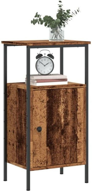Vidaxl Nachttisch in Altholz-Optik Braun im Industrial Design aus Holzwerkstoff und Metall, B/T/H: 41 x 31 x 80 cm - Bild 1