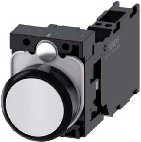 Siemens Drucktaster 3SU1100-0AB60-3FA0 in Schwarz und Weiß aus Kunststoff - Bild 1