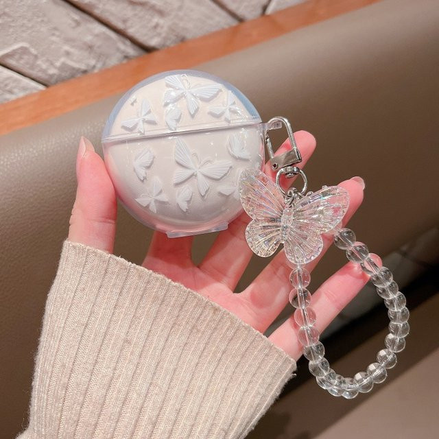 Huawei FreeBuds 7i Schutzhülle mit weißem Schmetterlings-Anhänger und Armband - Bild 1