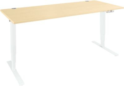 Schäfer Shop Genius Schreibtisch AERO FLEX elektrisch höhenverstellbar mit T-Fuß und Memorypanel, Farbe Ahorn/weiß, Breite: 160 cm - Bild 1